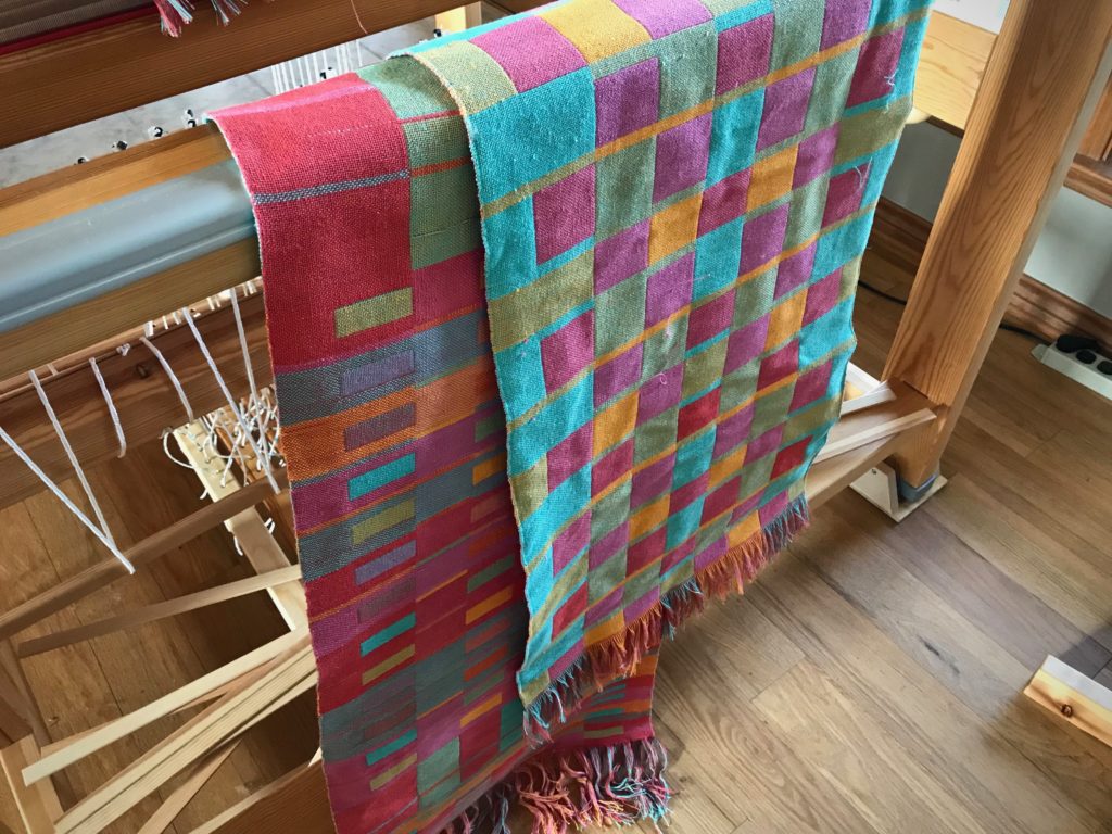 Double weave towels just off the loom.