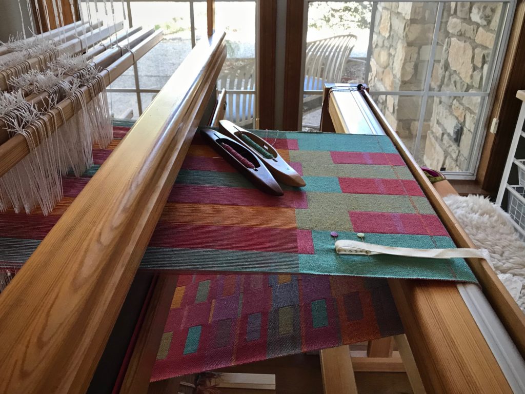 Double weave towels. Loom with a view!