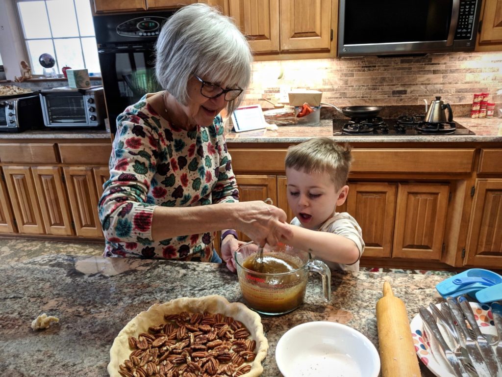 Making perfect pecan pie for Thanksgiving.