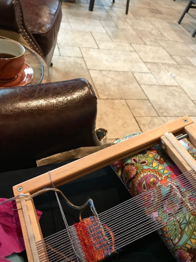 Coffee-shop weaving.