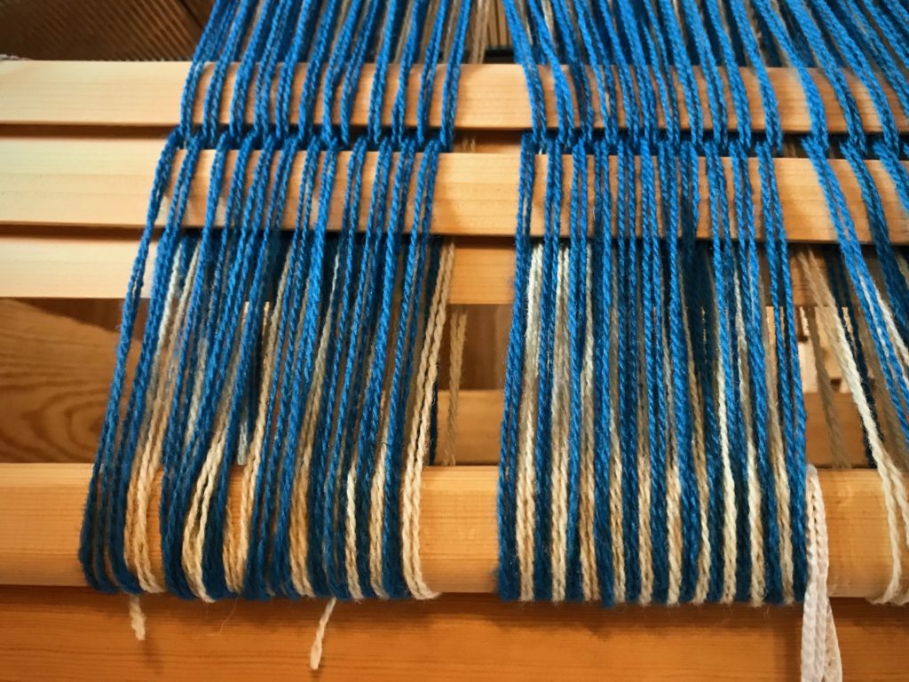 Double weave. Ready to beam the wool warp.