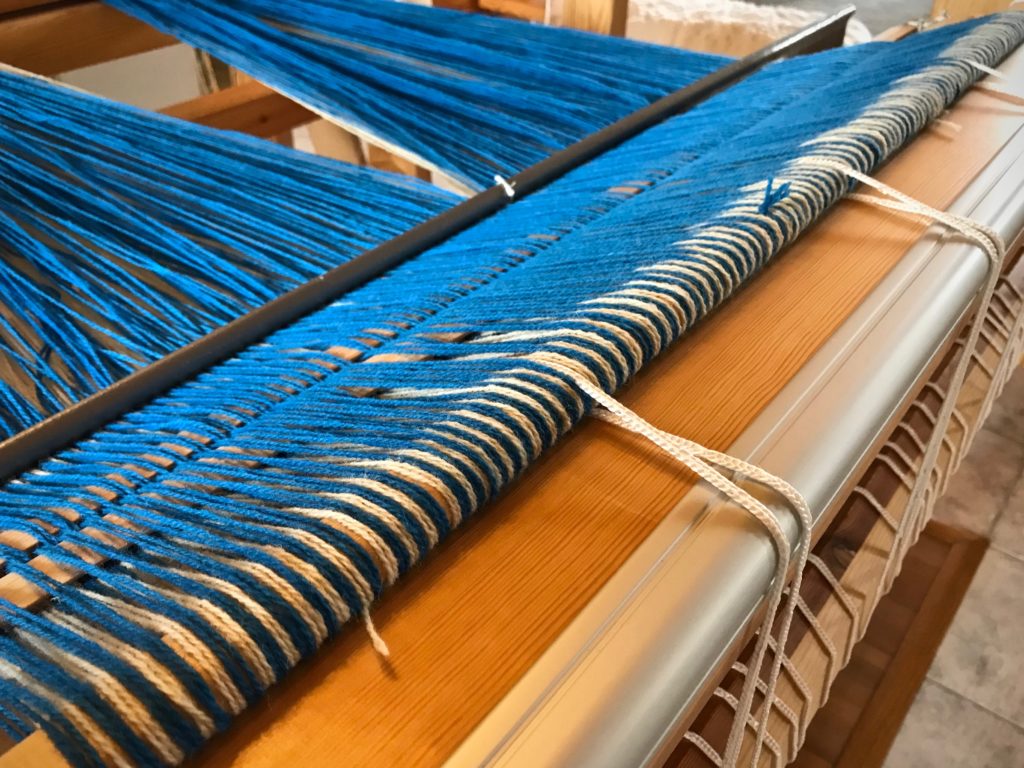 Ready to beam this wool double weave warp.
