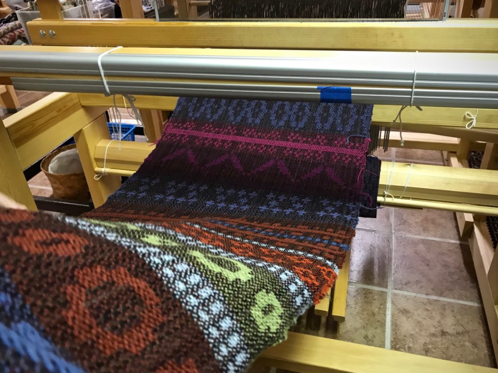 Drawloom samplers unrolled! 6/2 tuna wool warp and weft.