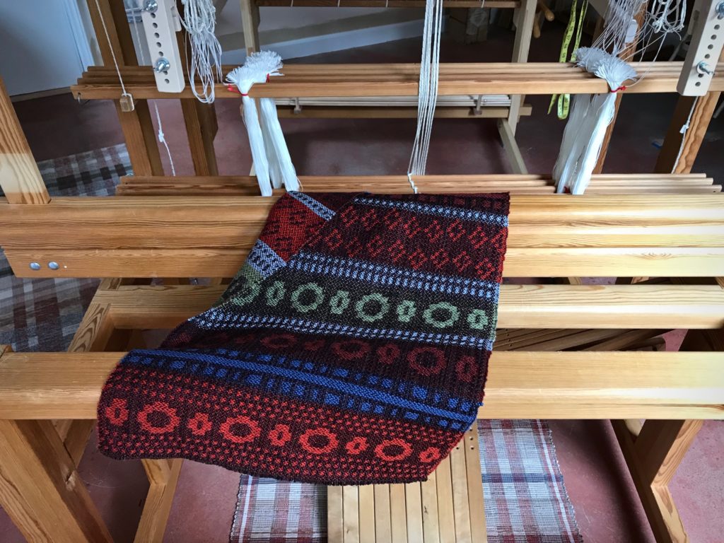 Wool shaft drawloom sampler.