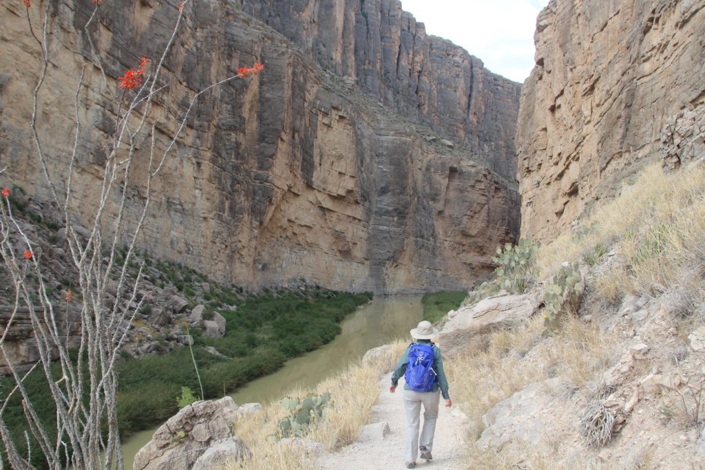 Hiking the Santa Elena Canyon in Big Bend National Park.