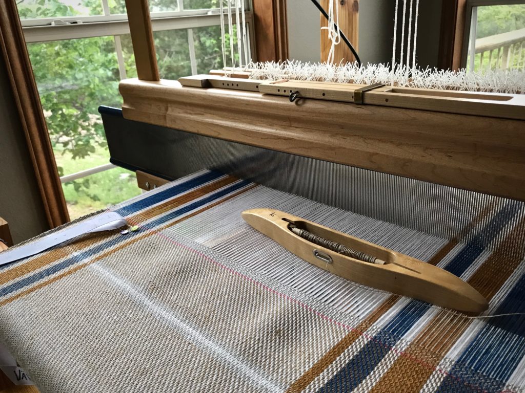 Cottolin warp and 8/1 tow linen weft.