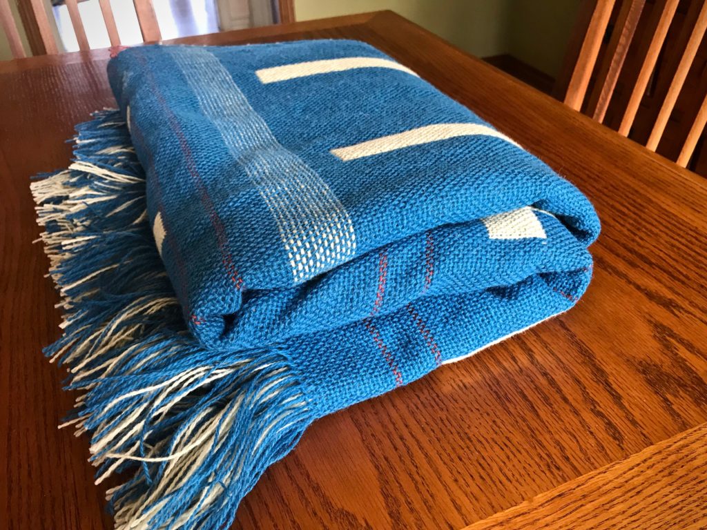 Handwoven double weave blanket. 12 shafts.