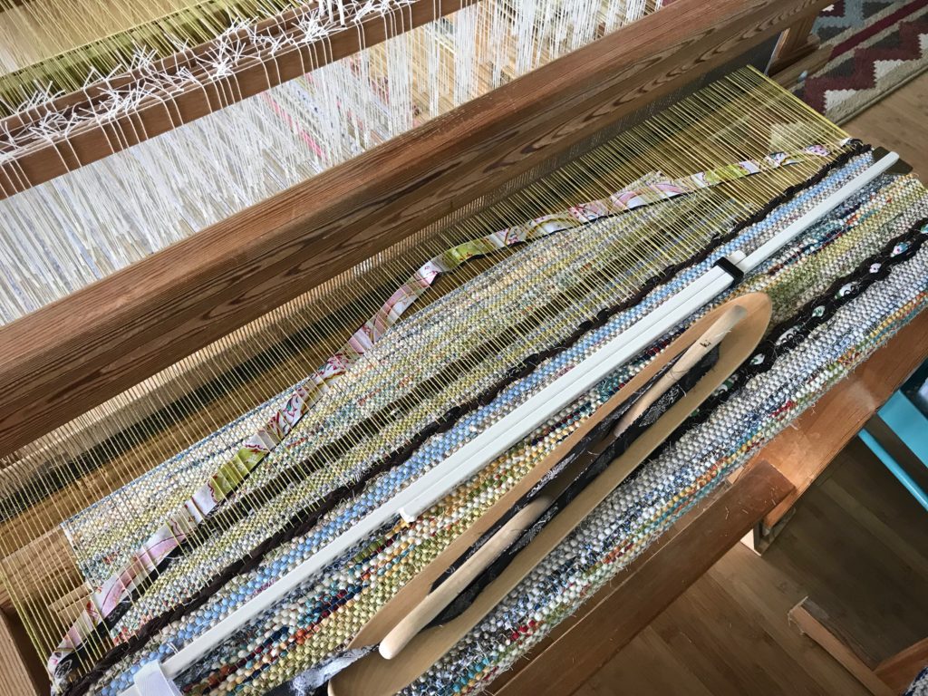 Rag rug with inlay.