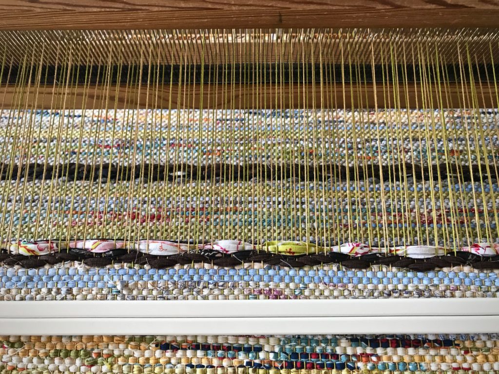 One type of inlay on a rag rug.