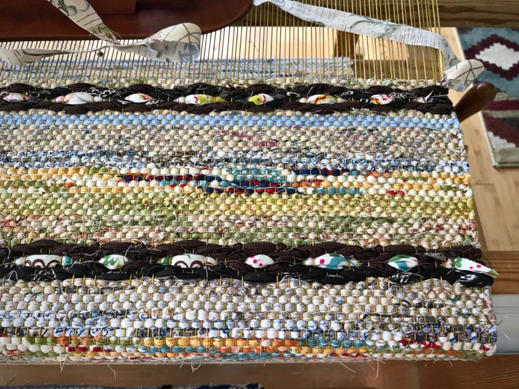 Rag rug with special rosepath motif.