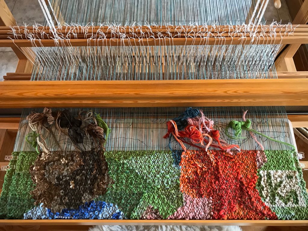 Siblings tapestry in progress. Glimakra Standard loom.