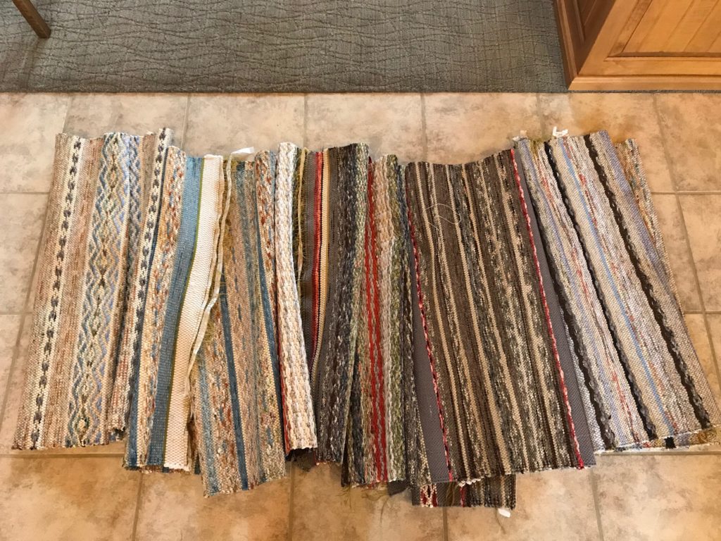 Six new rosepath rag rugs, ready for finishing!