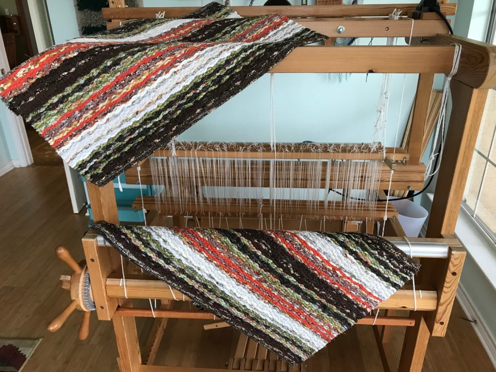 Handwoven rag rugs, named "Blessed Assurance." Made for a friend.