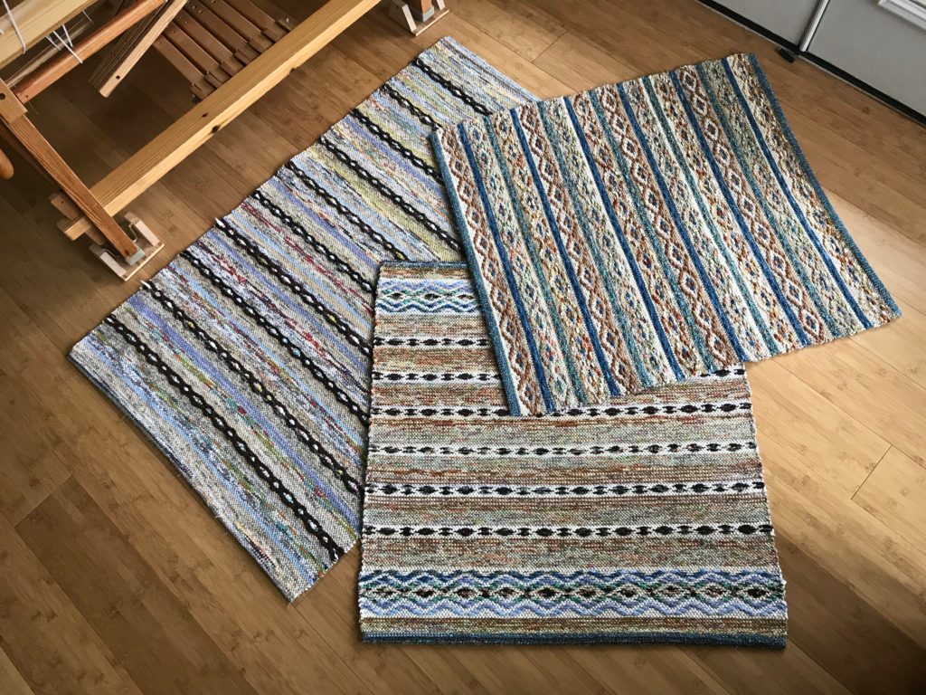Rosepath rag rugs with a garden theme. Karen Isenhower
