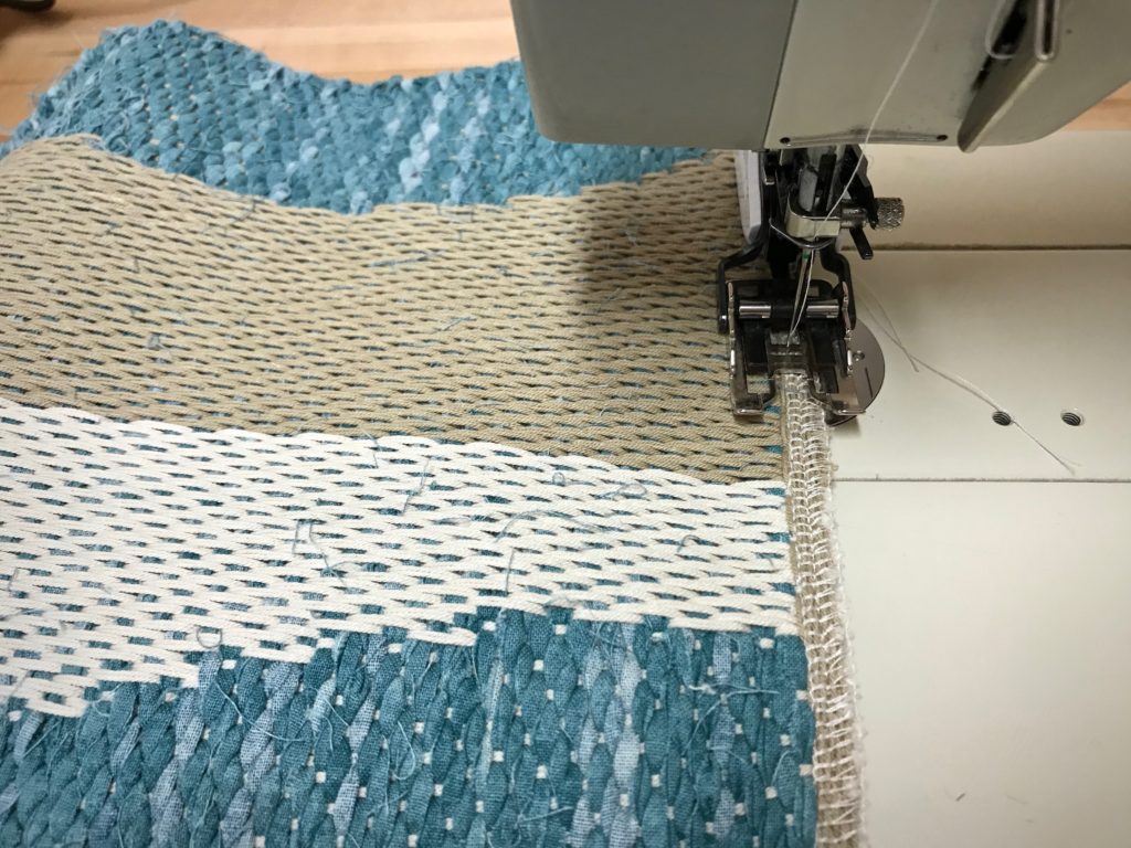 Finishing drawloom rag rug - steps.