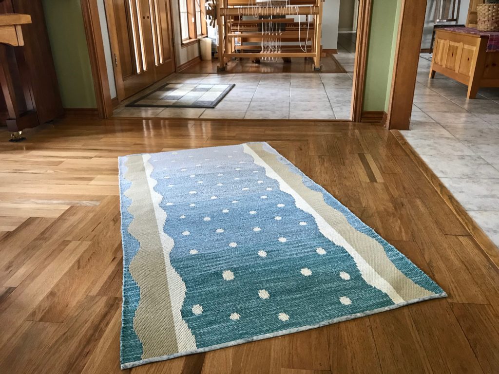 Stony Creek Rag Rug woven on single-unit drawloom! (Design by Kerstin Åsling-Sundberg)