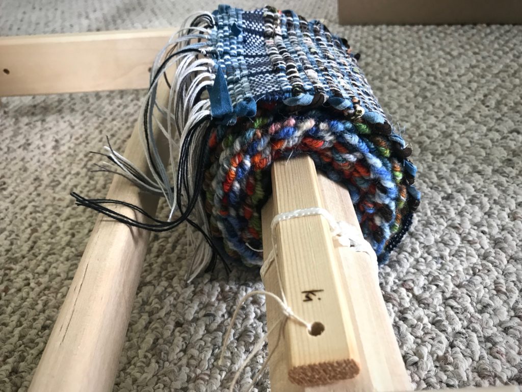 30 mug rugs on the rigid heddle loom.