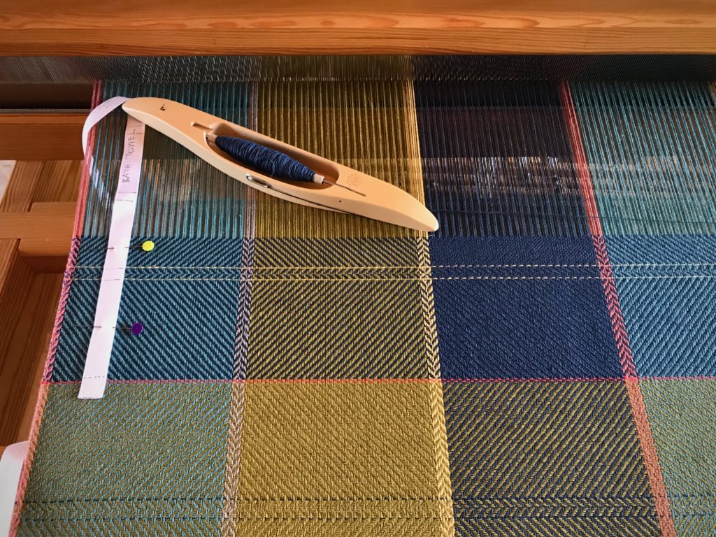 Start of the second cottolin bath towel on the loom.