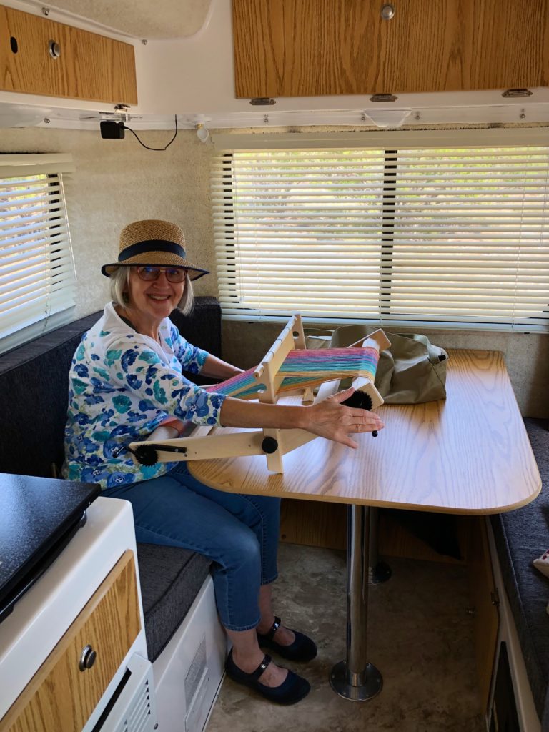 Weaving in the Casita Travel Trailer.