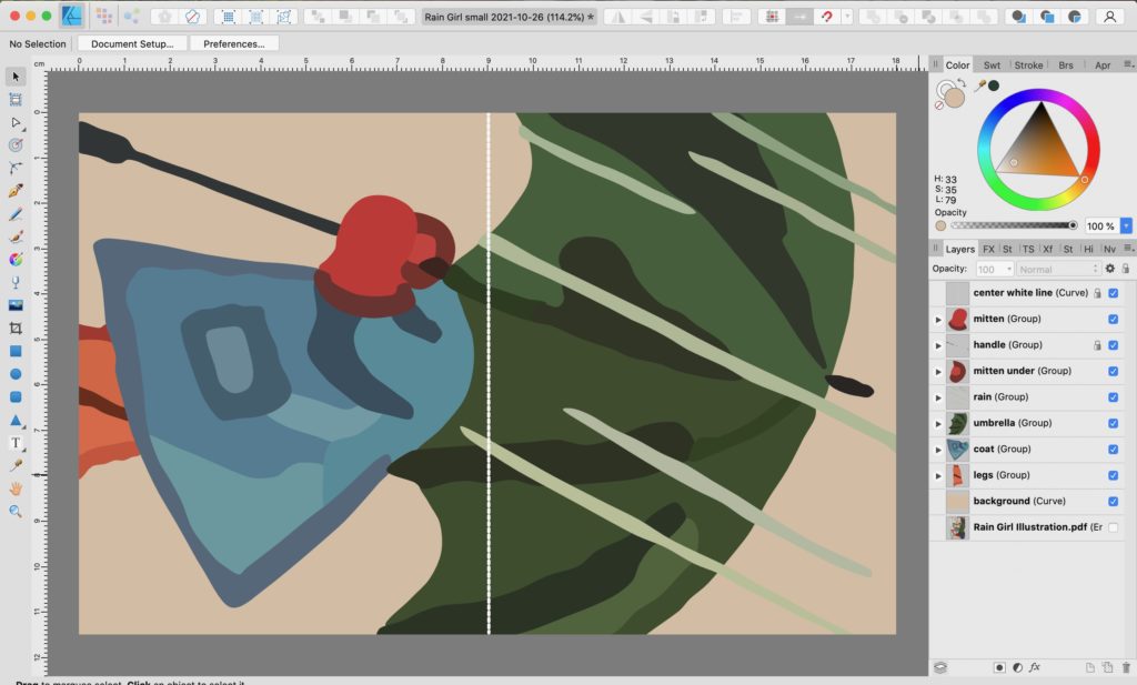 Creating a new tapestry cartoon in Affinity Designer.