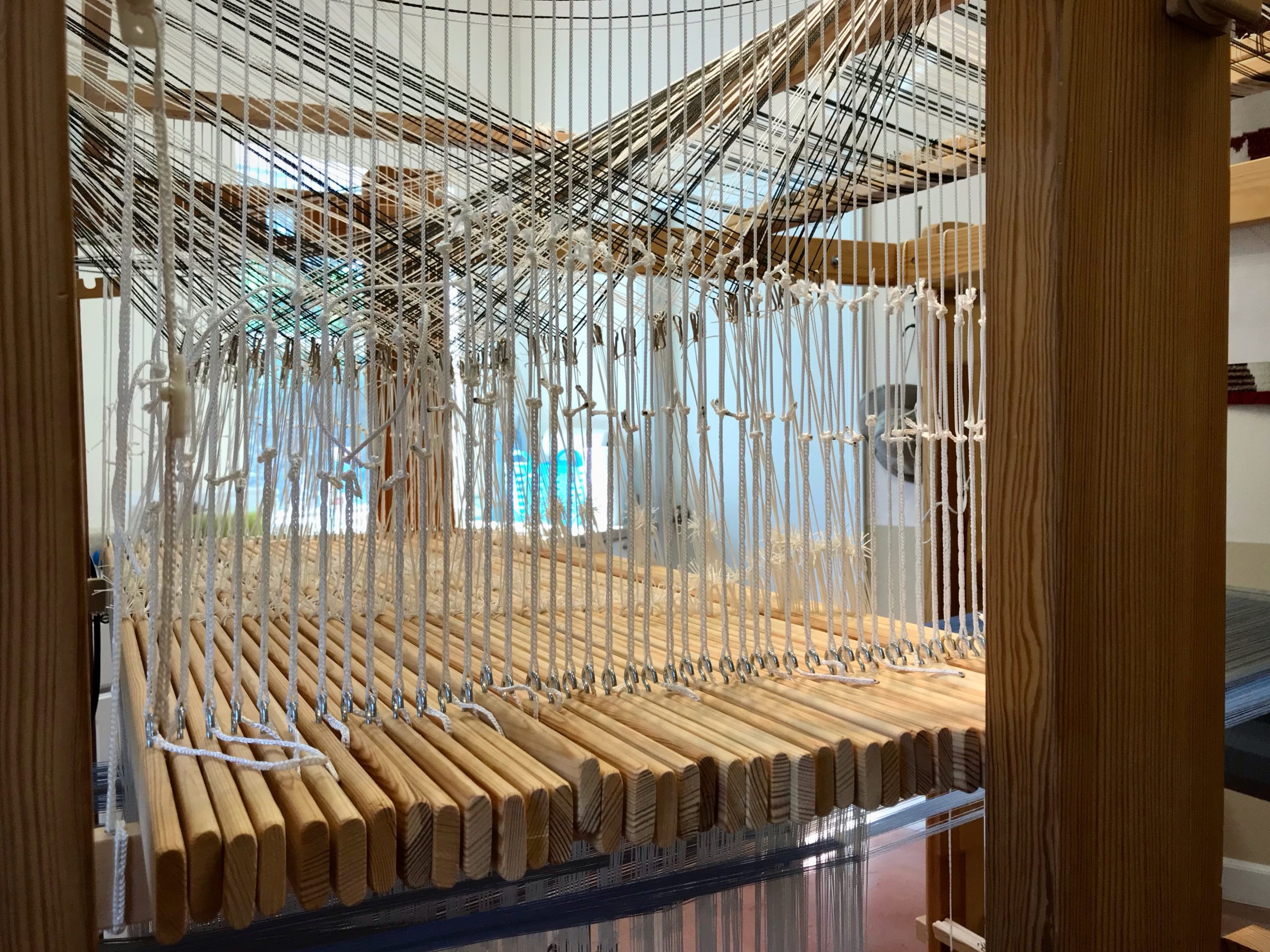 Myrehed Combination Drawloom, with 45 pattern shafts and 148 single units.